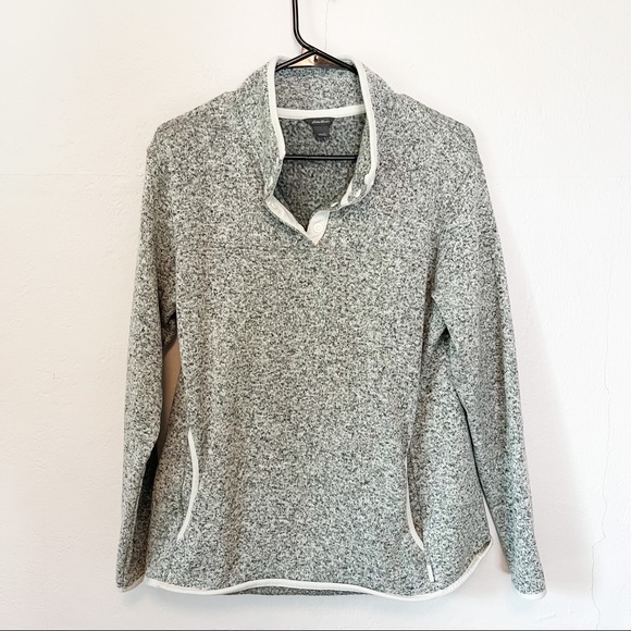 Eddie Bauer Tops - Eddie Bauer Gray Radiator Half Snap Mock Neck Pullover Fleece